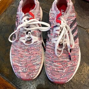 Adidas Red and Blue Knit Sneakers
